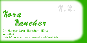 nora mancher business card